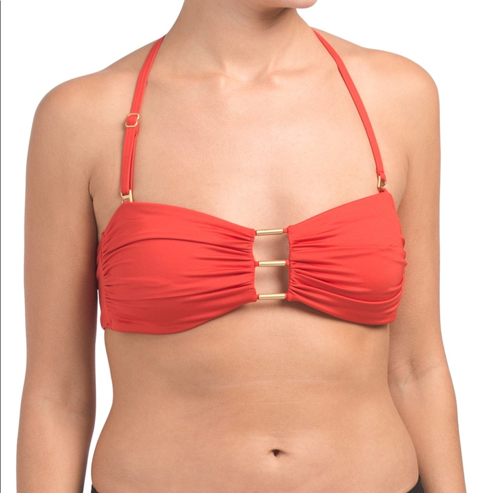 Carmen Marc Valvo swim bandeau bikini top convertible halter strapless